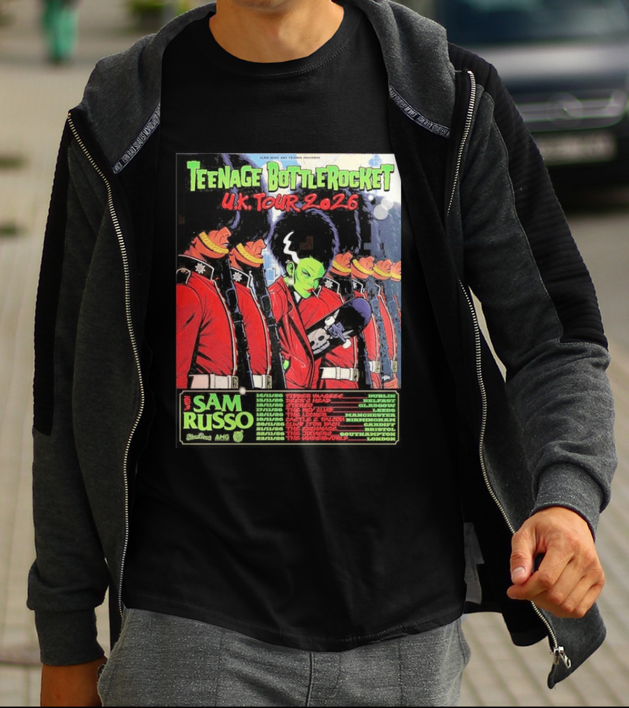 Teenage Bottlerocket UK Tour 2026 Sam Russo Dates Dublin Glasgow Brixton London T-Shirt
