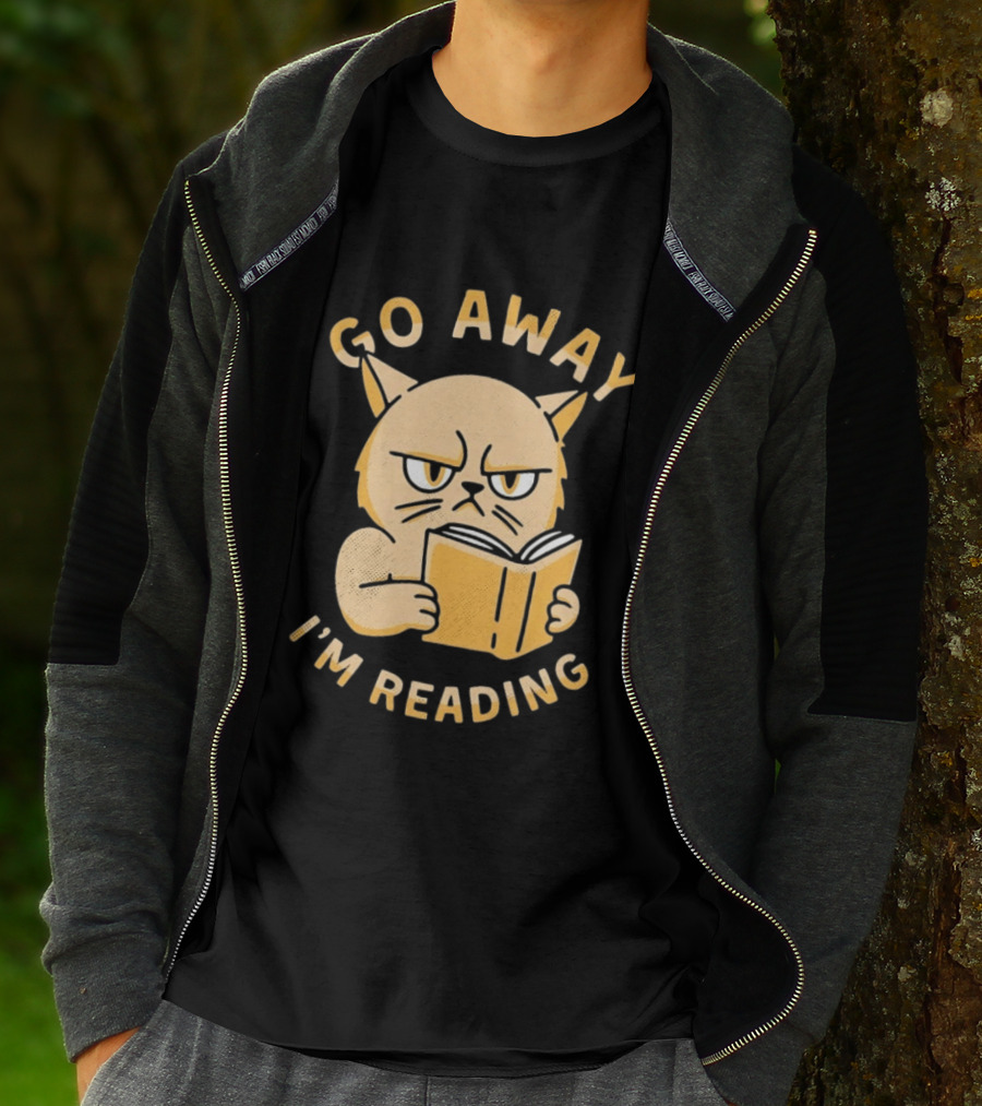 Go Away I'm Reading Grumpy Cat Book Lover T-Shirt