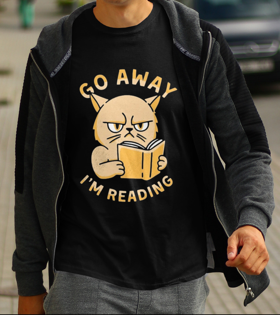 Go Away I'm Reading Grumpy Cat Book Lover T-Shirt