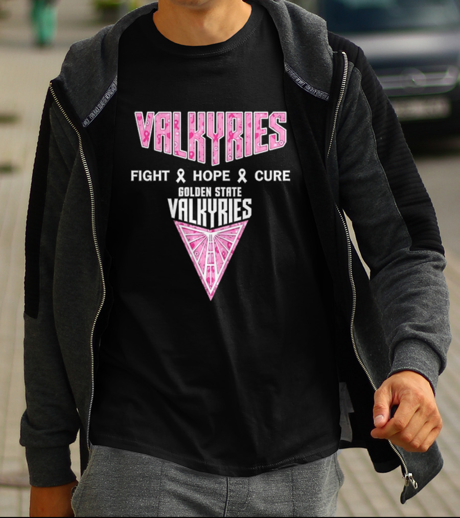 Golden State Valkyries Fight Hope Cure Breast Cancer Awareness WNBA T-Shirt