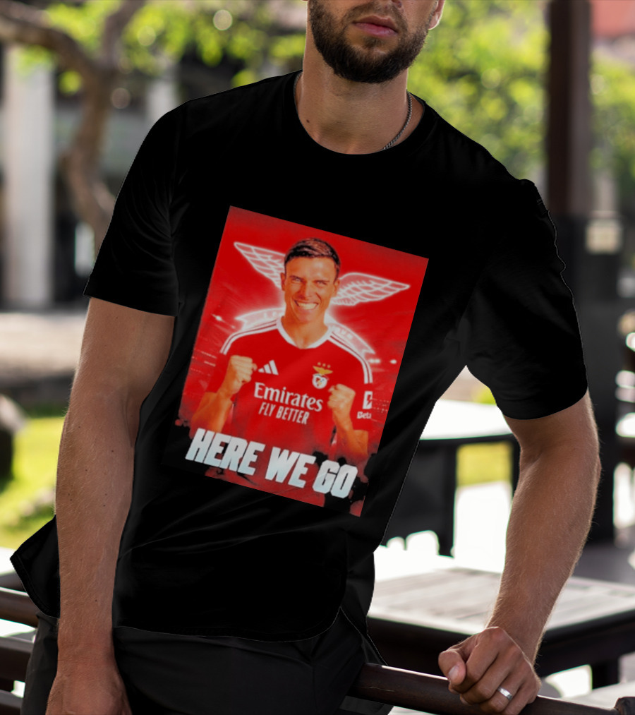 João Palhinha Benfica Transfer Here We Go Emirates Fly Better T-Shirt