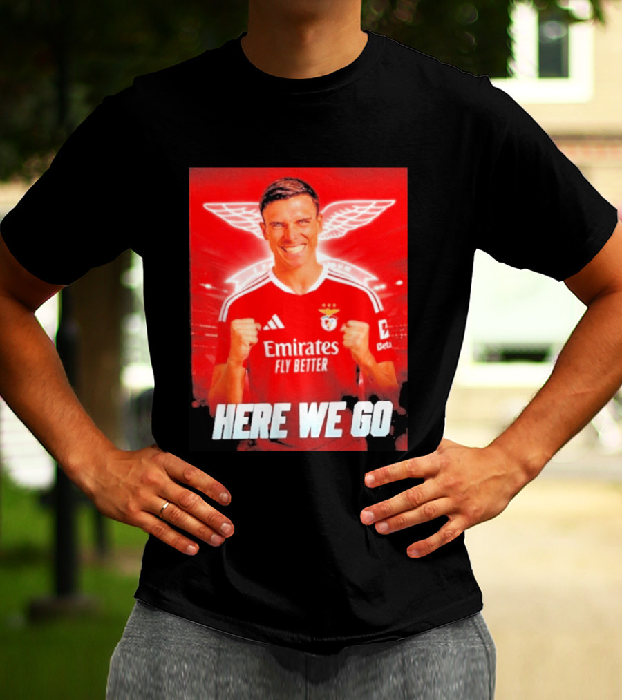 João Palhinha Benfica Transfer Here We Go Emirates Fly Better T-Shirt