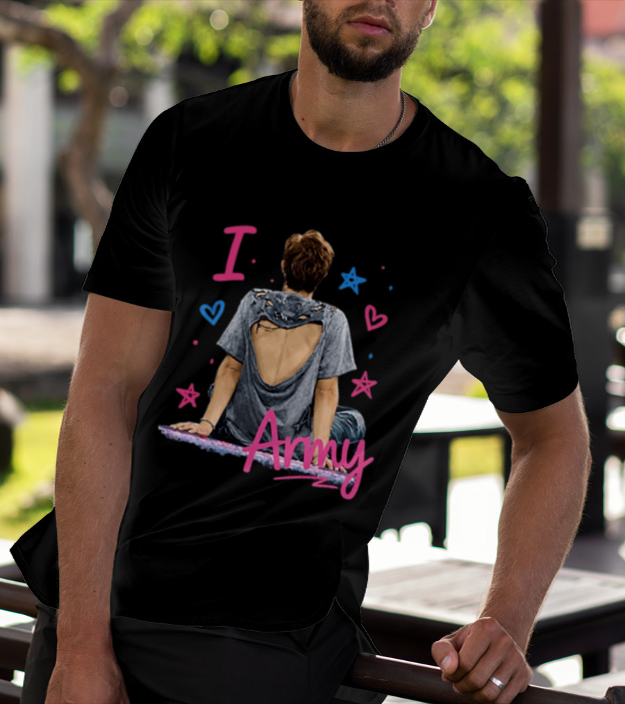 I Love Army Joonie BTS Stars Hearts T-Shirt