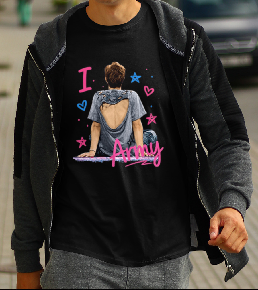 I Love Army Joonie BTS Stars Hearts T-Shirt