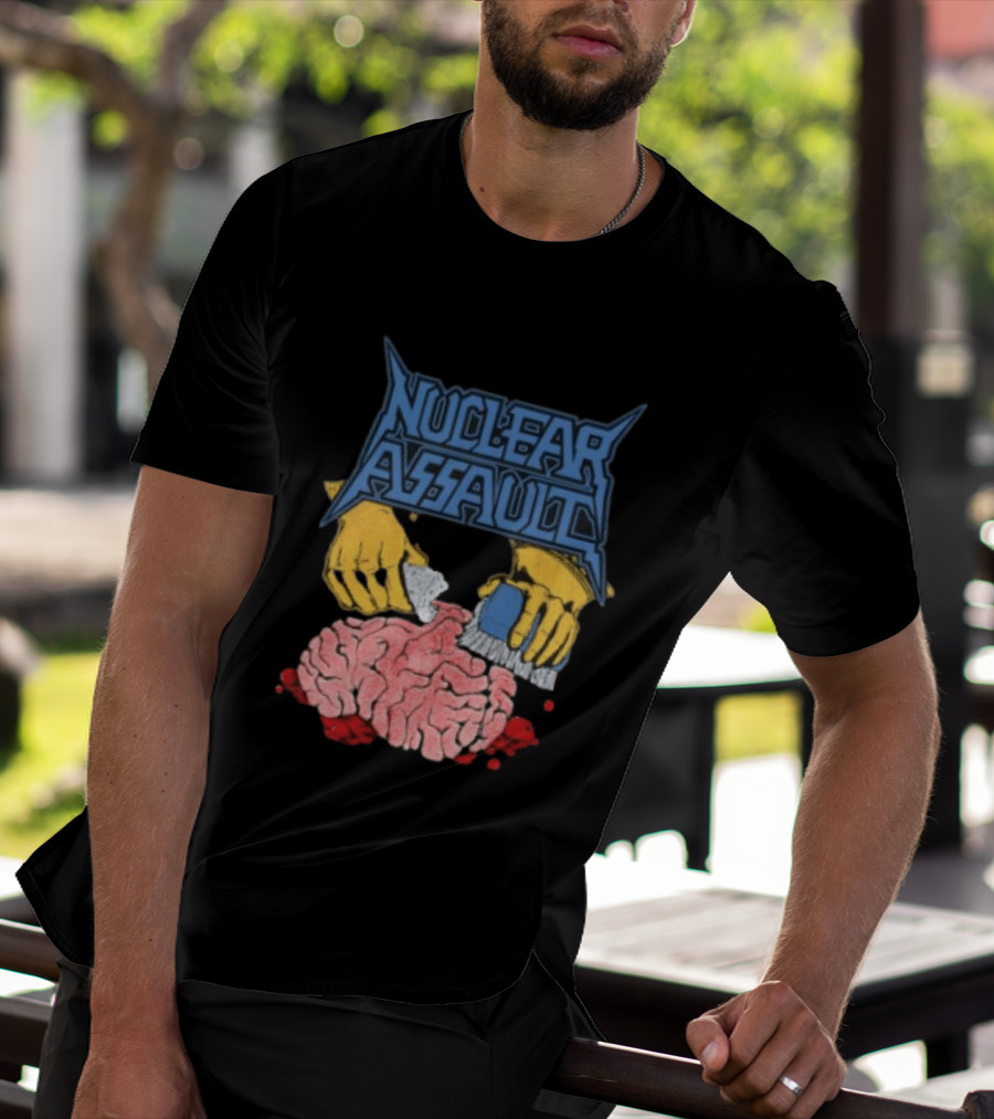 Nuclear Assault Brain Scrubbing Art Beyond Human Store Po Box Leftovers T-Shirt
