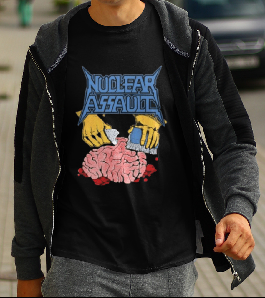 Nuclear Assault Brain Scrubbing Art Beyond Human Store Po Box Leftovers T-Shirt