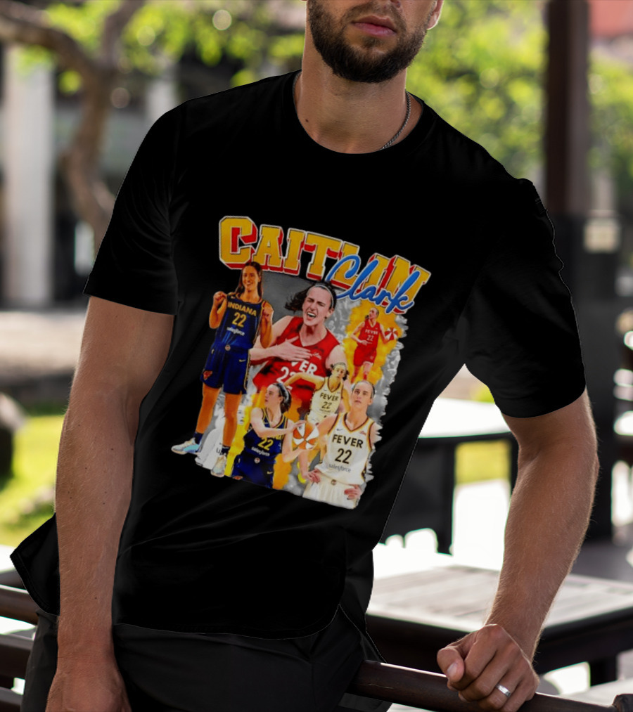 Caitlin Clark Indiana Fever 22 Basketball Athlete Action Montages T-Shirt