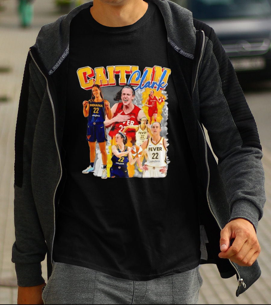 Caitlin Clark Indiana Fever 22 Basketball Athlete Action Montages T-Shirt