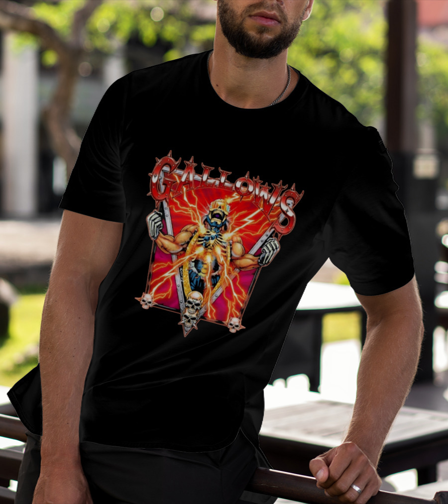 Gallows Wrestling Skull Warrior Electric Power T-Shirt