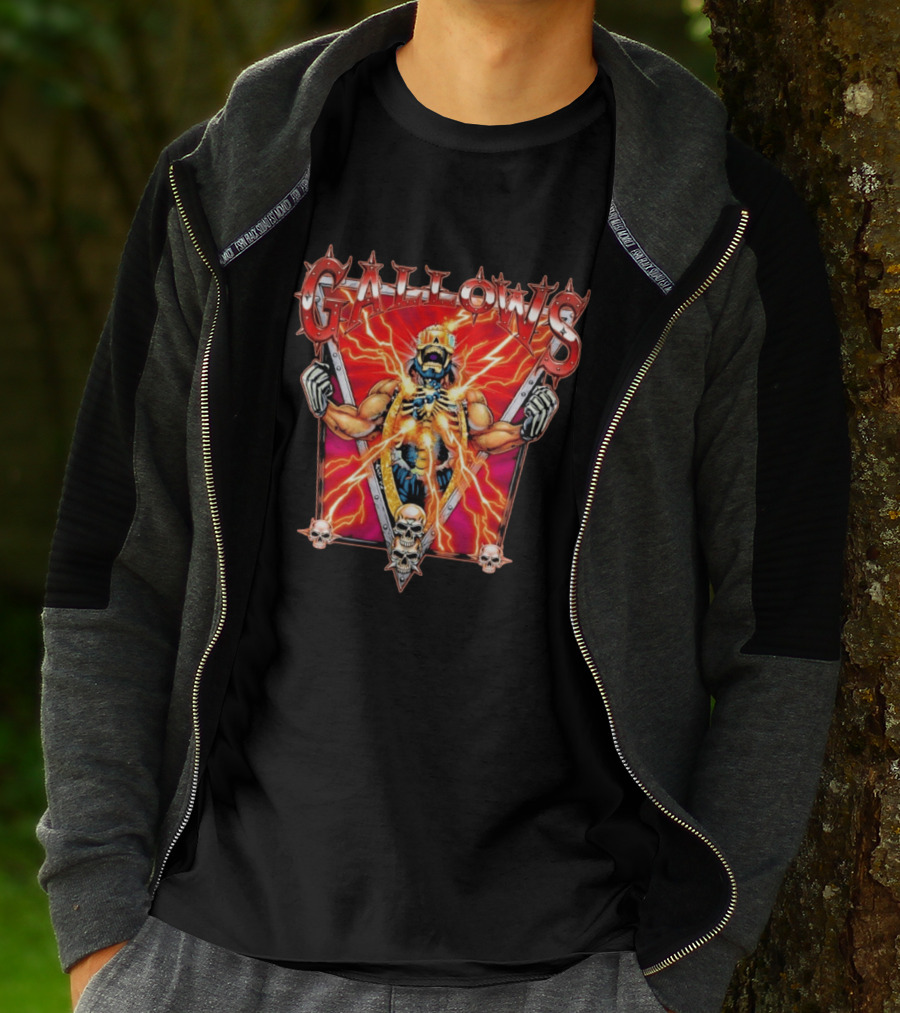 Gallows Wrestling Skull Warrior Electric Power T-Shirt