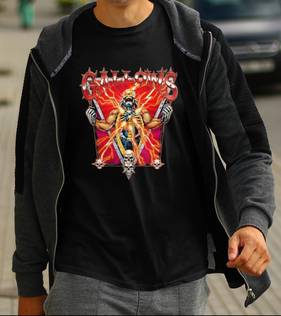 Gallows Wrestling Skull Warrior Electric Power T-Shirt
