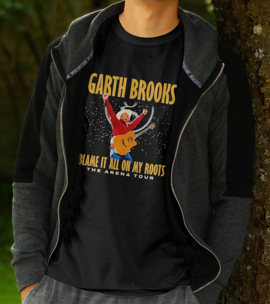 Garth Brooks Blame It All On My Roots The Arena Tour Cowboy Guitarist Celebration T-Shirt