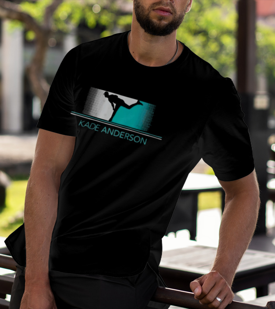 Kade Anderson Baseball Pitcher Halftone Teal T-Shirt