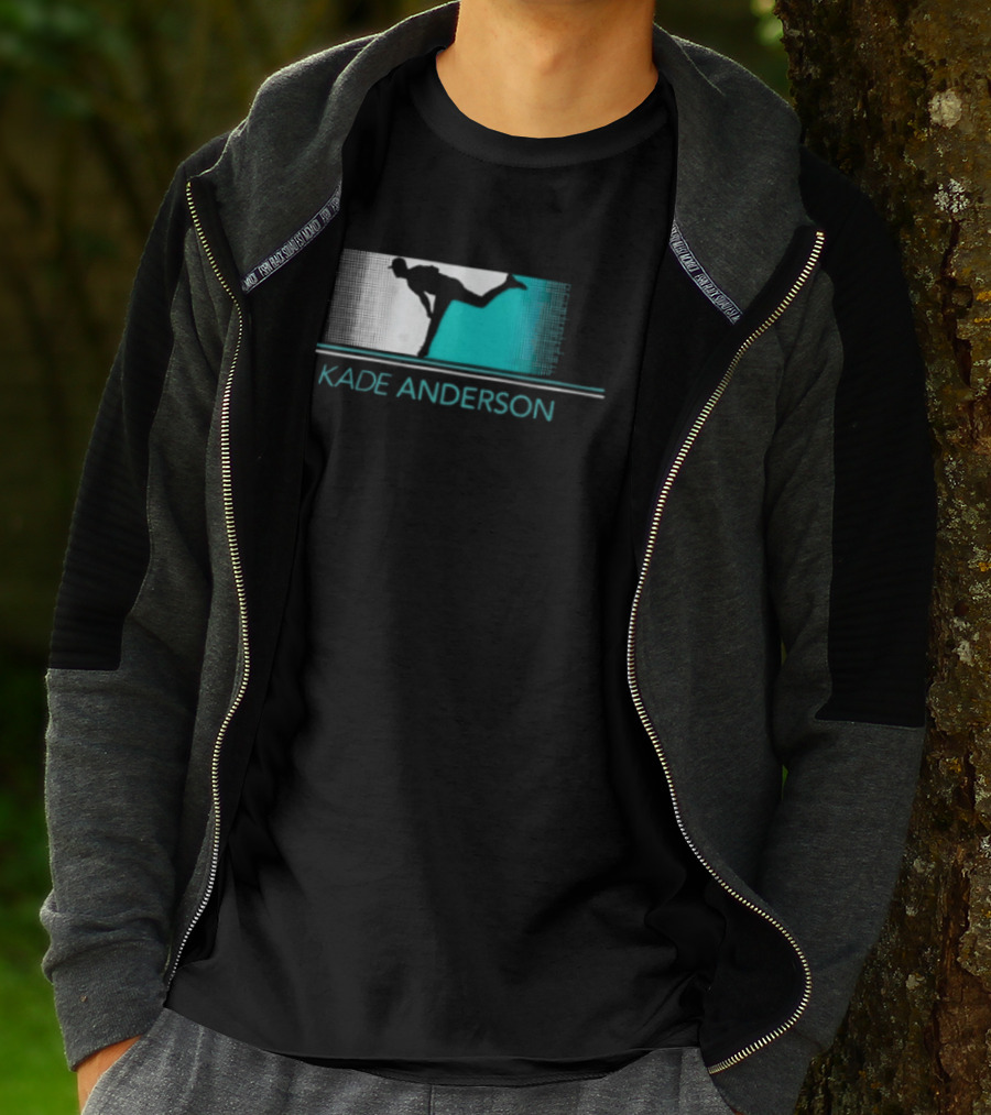 Kade Anderson Baseball Pitcher Halftone Teal T-Shirt