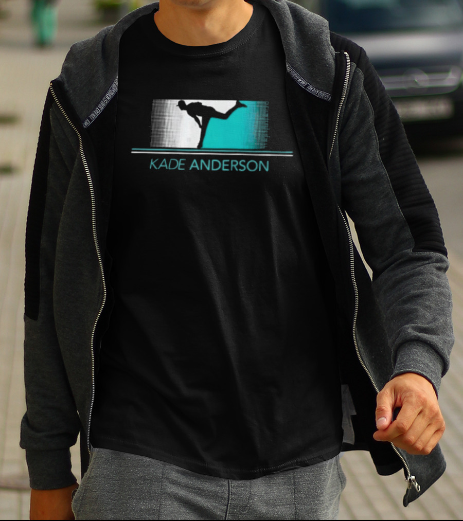 Kade Anderson Baseball Pitcher Halftone Teal T-Shirt
