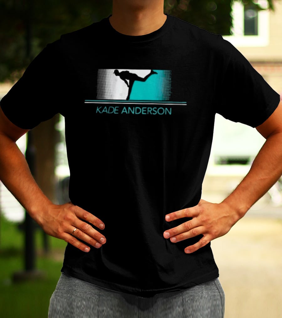 Kade Anderson Baseball Pitcher Halftone Teal T-Shirt