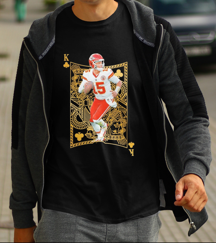 Patrick Mahomes II Kansas City Chiefs King Of Clubs Football Card T-Shirt