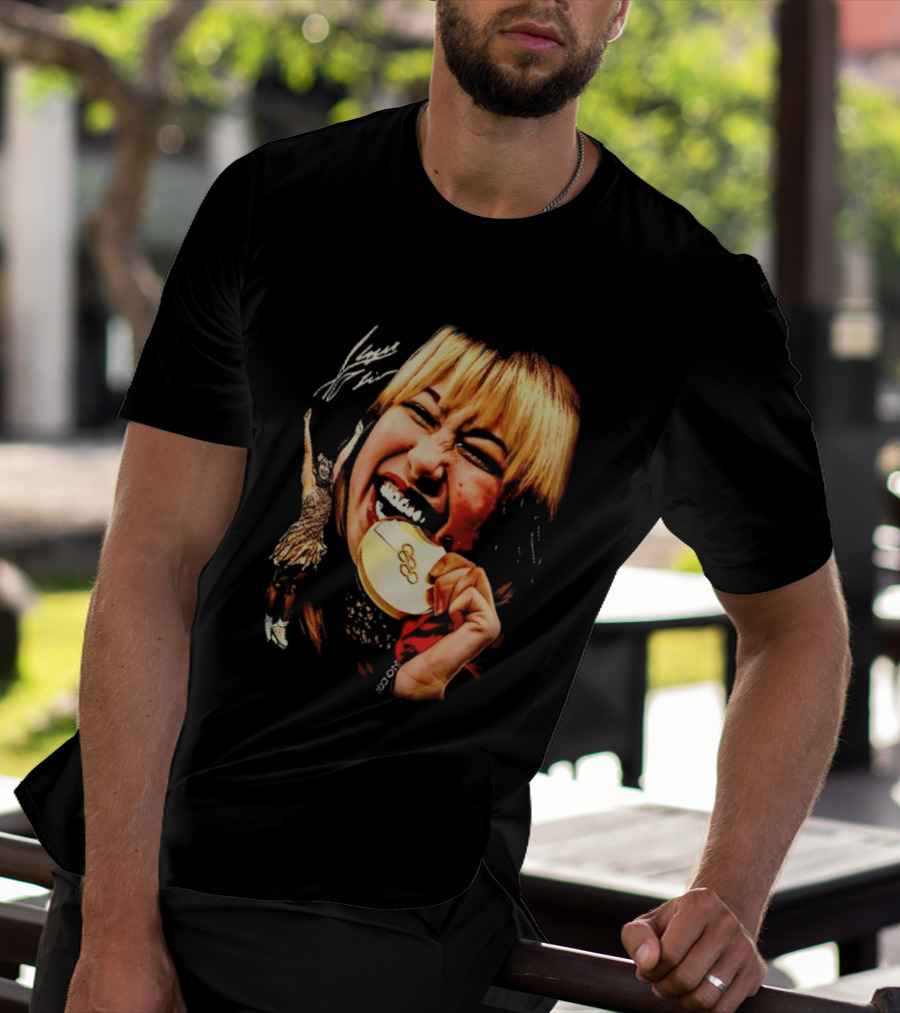 Tara Lipinski Olympic Gold Medal Celebration Iconic Figure Skater Image T-Shirt