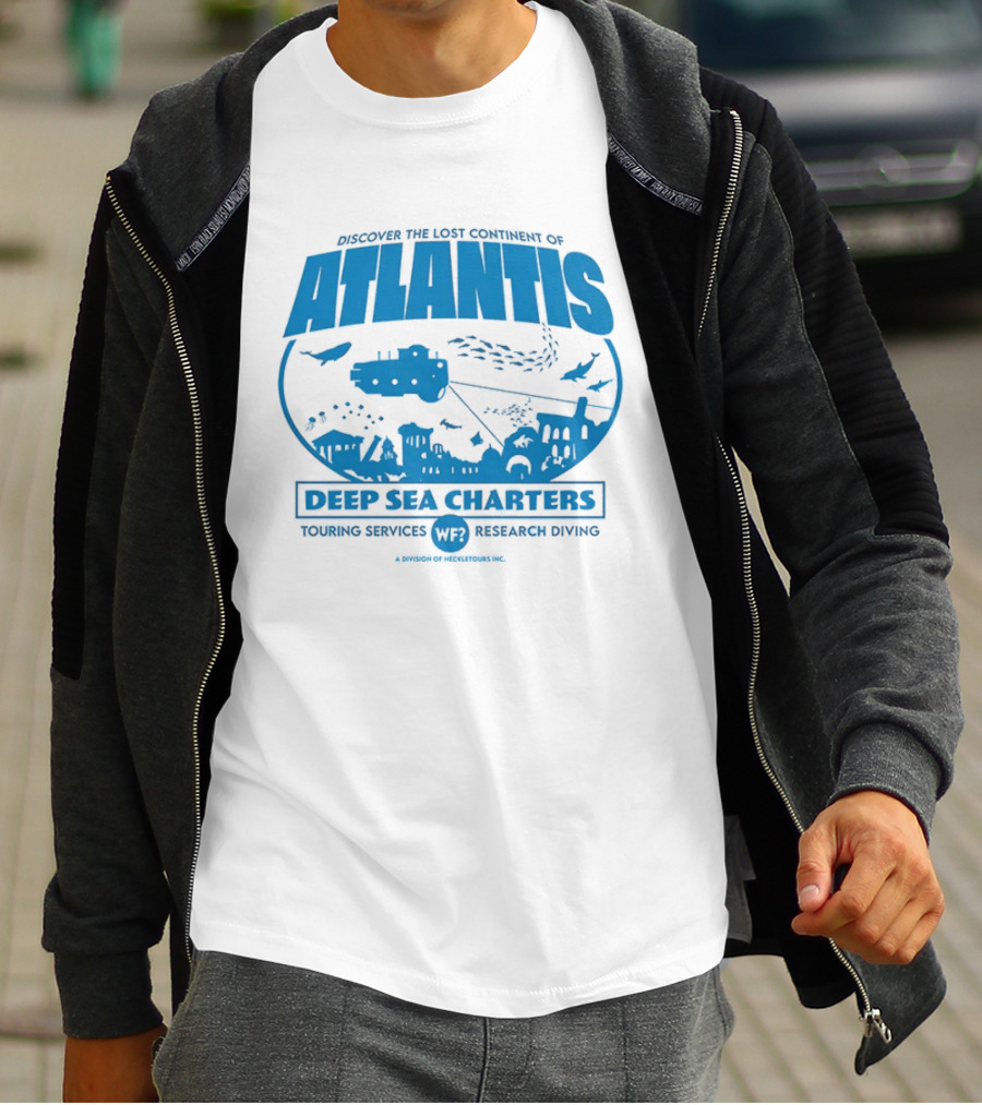 Atlantis Deep Sea Charters Heckletours Discover The Lost Continent Scuba Services Research Diving T-Shirt