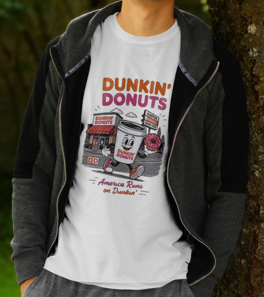 Dunkin' Donuts Coffee Good Vibes America Runs On Dunkin T-Shirt