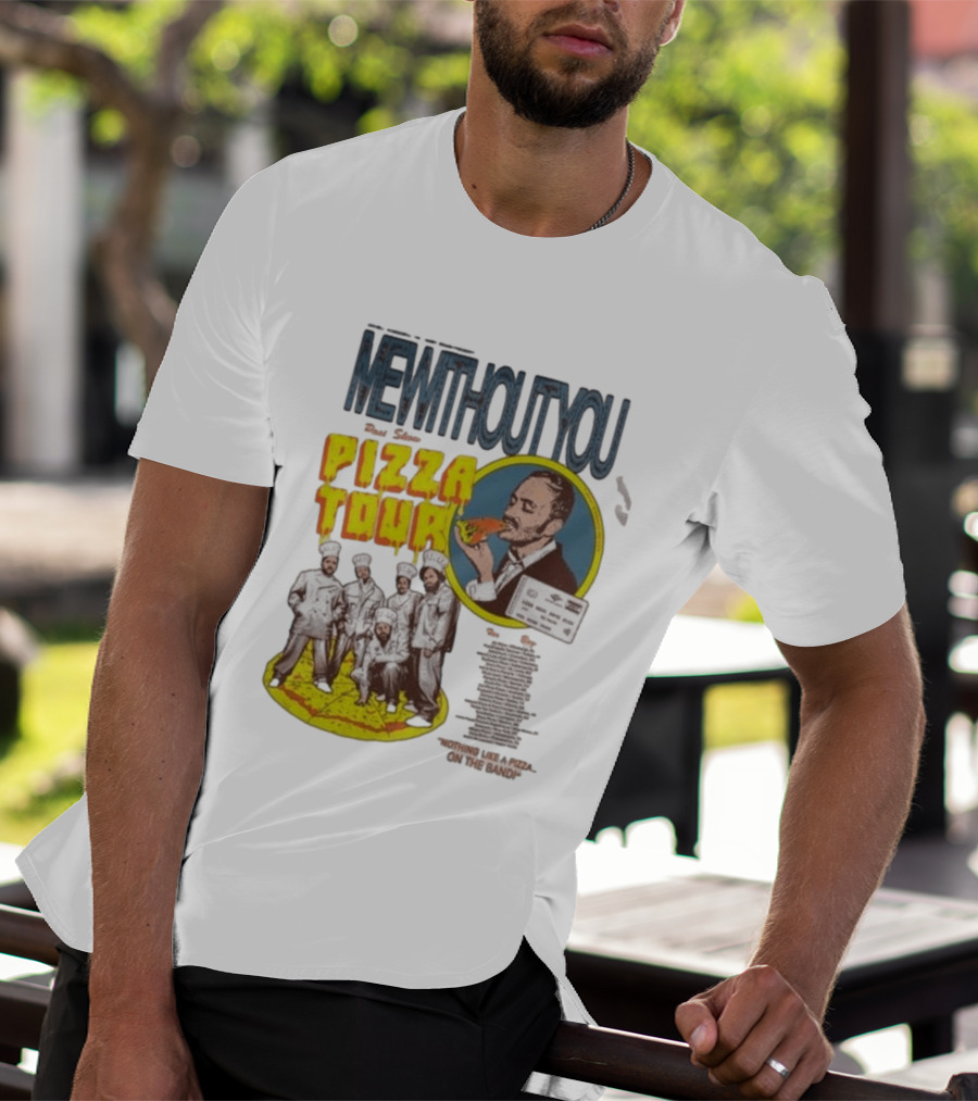 MeWithoutYou Pizza Tour Band Eating Slice T-Shirt
