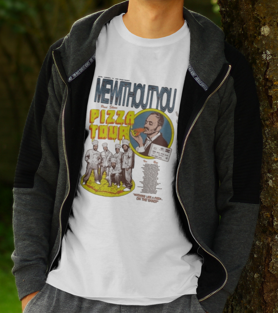 MeWithoutYou Pizza Tour Band Eating Slice T-Shirt