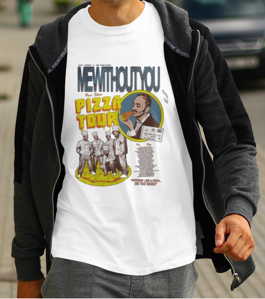MeWithoutYou Pizza Tour Band Eating Slice T-Shirt