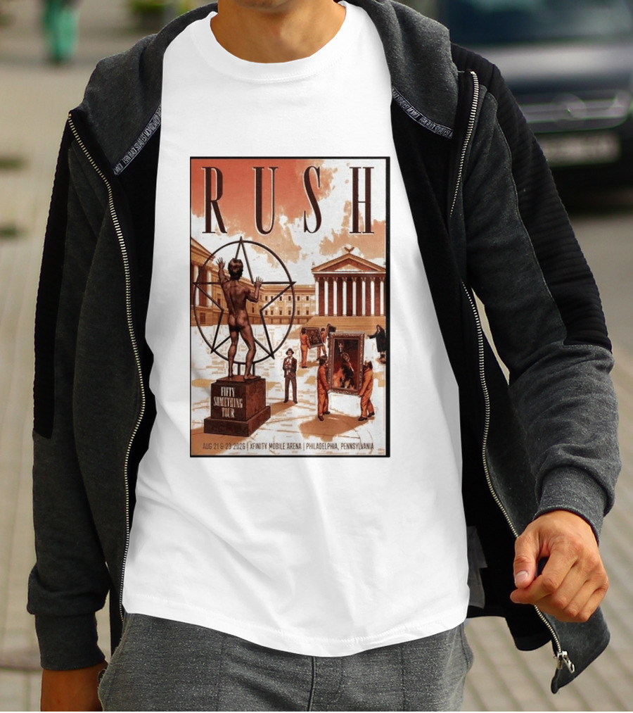 RUSH Fifty Something Tour Philadelphia Xfinity Mobile Arena Aug 21 23 2026 T-Shirt