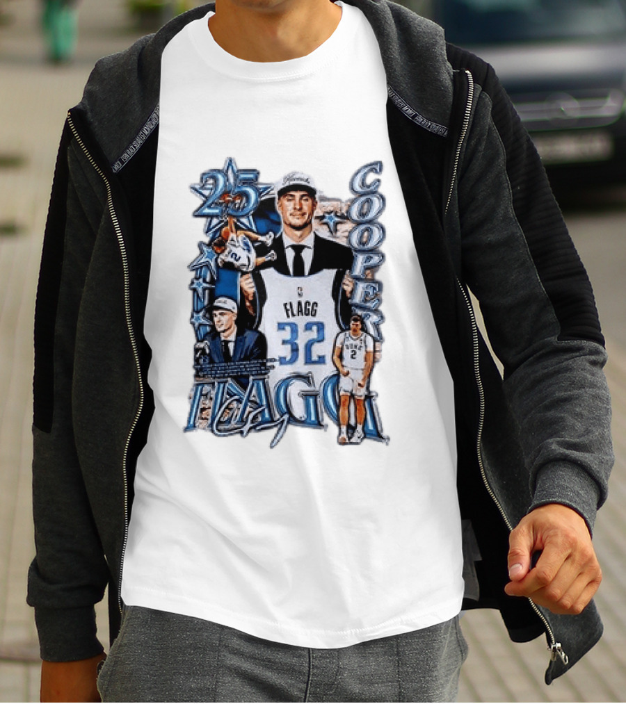 Dallas Mavericks Cooper Flagg Draft Day Selection Number 32 T-Shirt