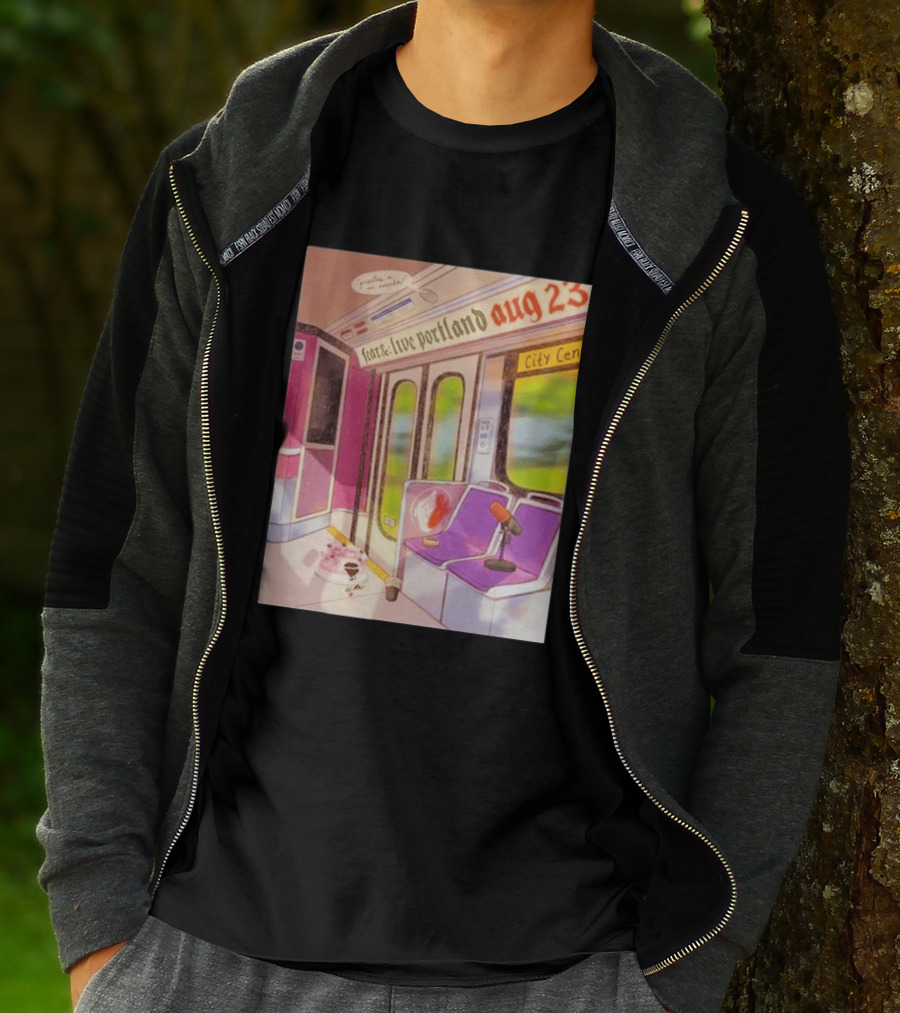 Fear& Live Portland Aug 23 Subway Scene With City Center Graffiti And Microphone T-Shirt