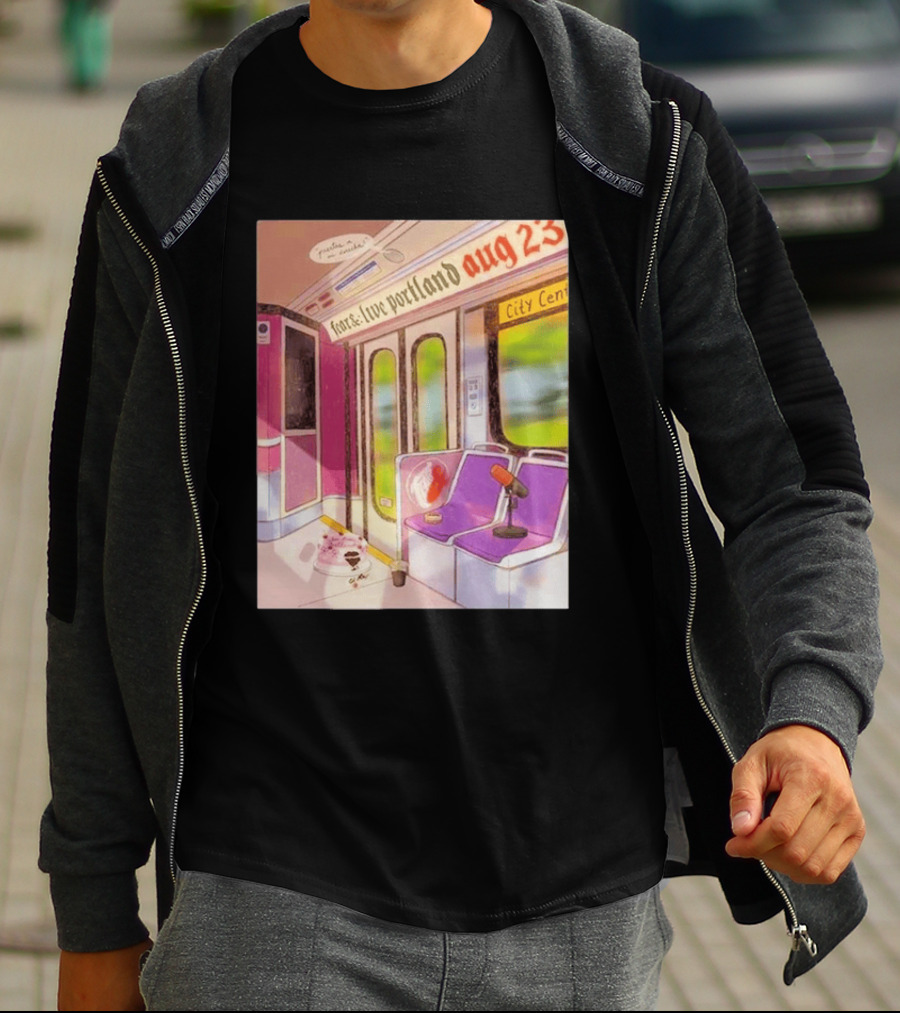 Fear& Live Portland Aug 23 Subway Scene With City Center Graffiti And Microphone T-Shirt