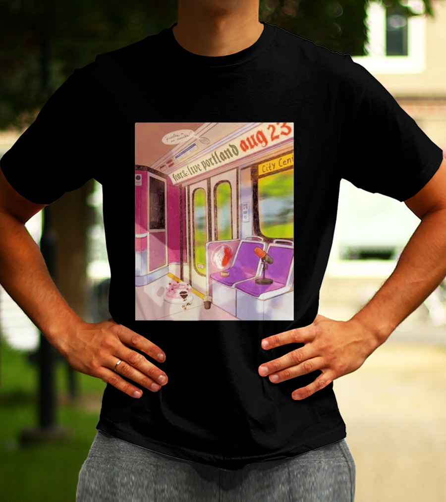 Fear& Live Portland Aug 23 Subway Scene With City Center Graffiti And Microphone T-Shirt