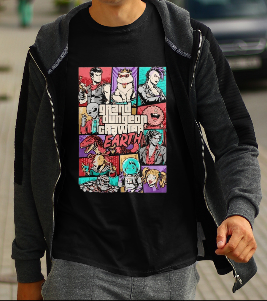 Grand Dungeon Crawler Earth Fantasy Characters Compilation T-Shirt