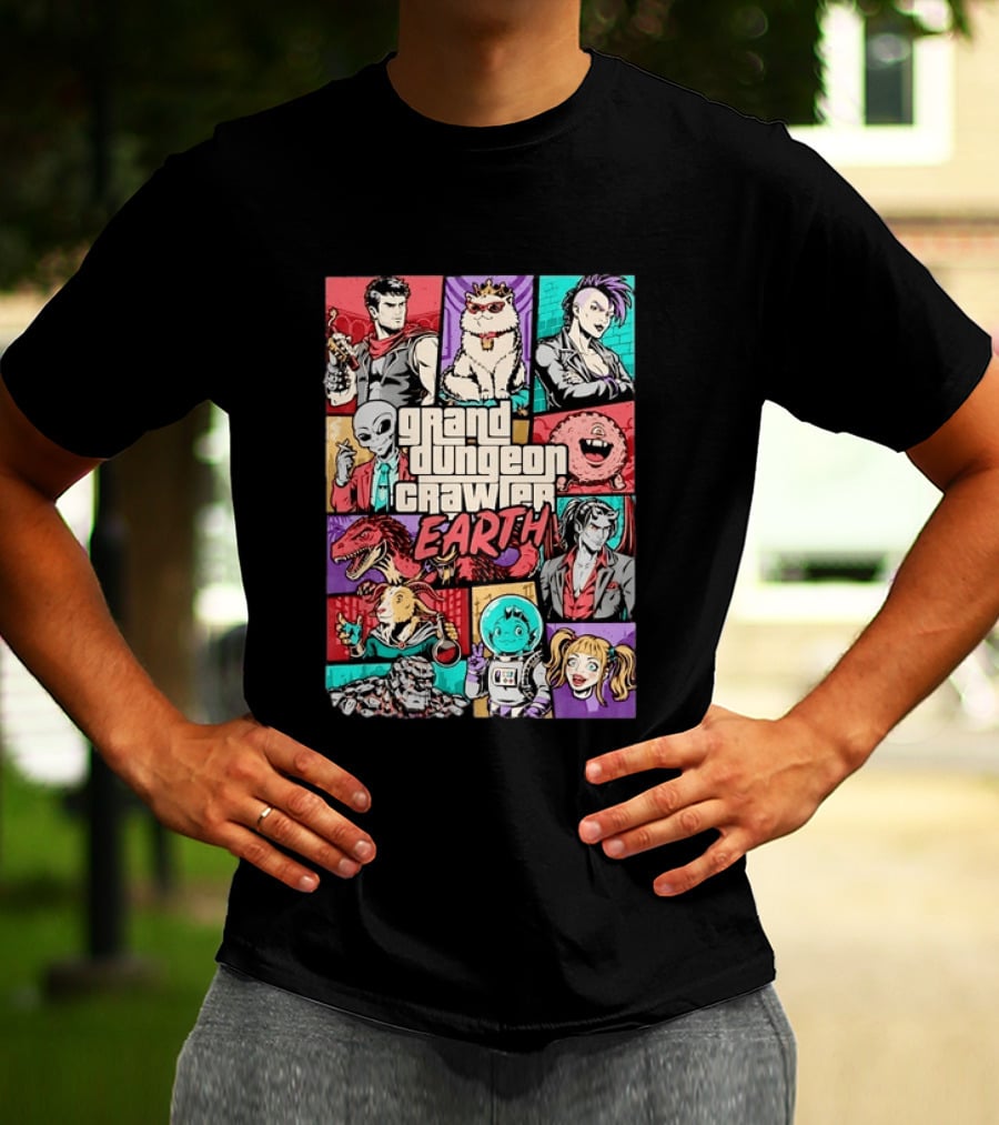 Grand Dungeon Crawler Earth Fantasy Characters Compilation T-Shirt