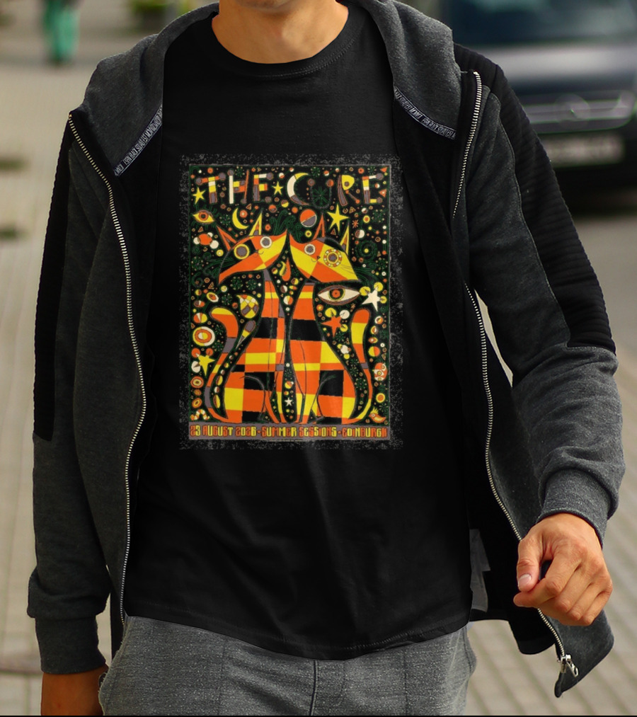 The Cure 23 August 2026 Summer Sessions Edinburgh Psychedelic Cat T-Shirt