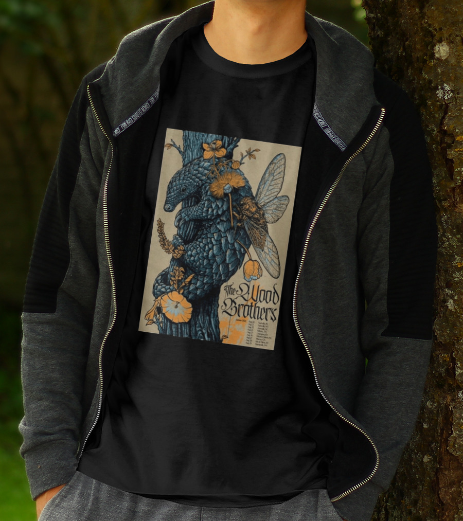 The Wood Brothers August 20 2026 Nashville TN Tour Pangolin And Cicada T-Shirt