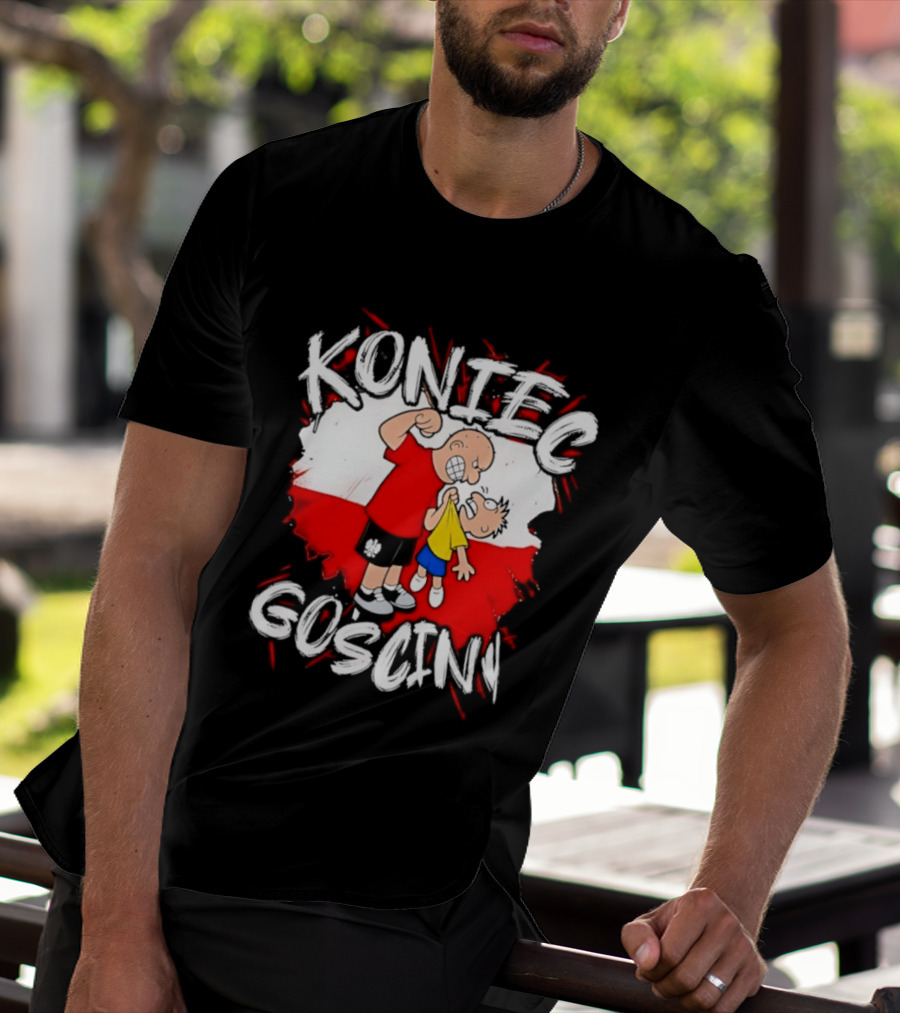 Koniec Gosciny Polish Football Cartoon Polska Flag T-Shirt