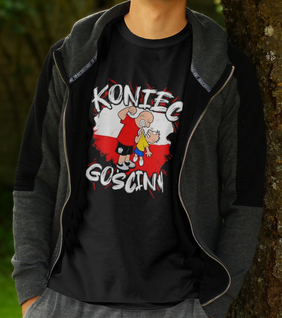 Koniec Gosciny Polish Football Cartoon Polska Flag T-Shirt