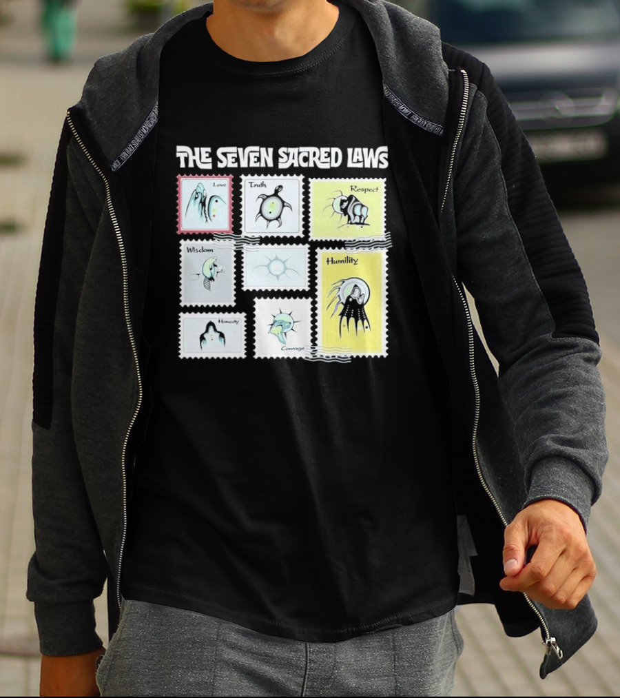 Native American The Seven Sacred Laws Love Truth Respect Wisdom Humility Honesty Courage T-Shirt