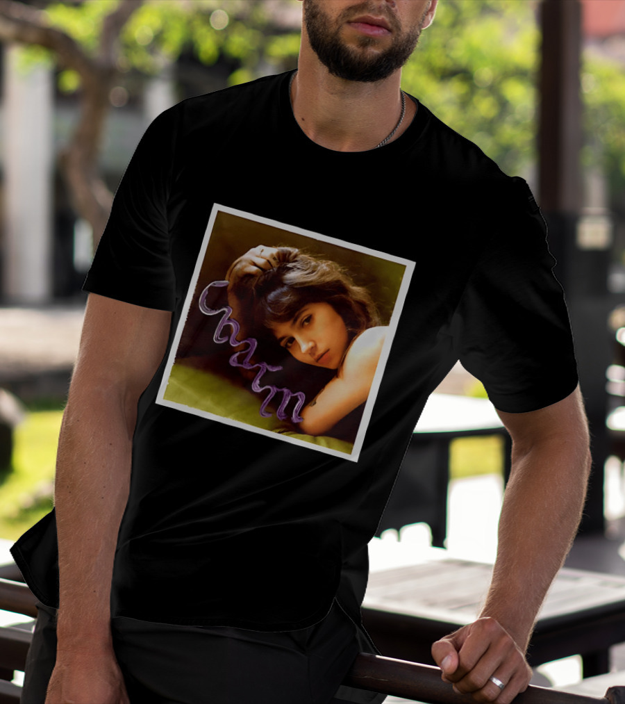 Clairo Charm Album Cover Art Vintage Portrait With Purple T-Shirt
