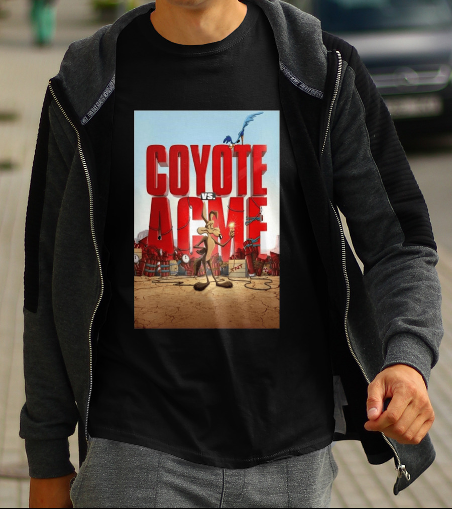 Coyote Vs. Acme Explosive Showdown With Cartoon Rivals T-Shirt