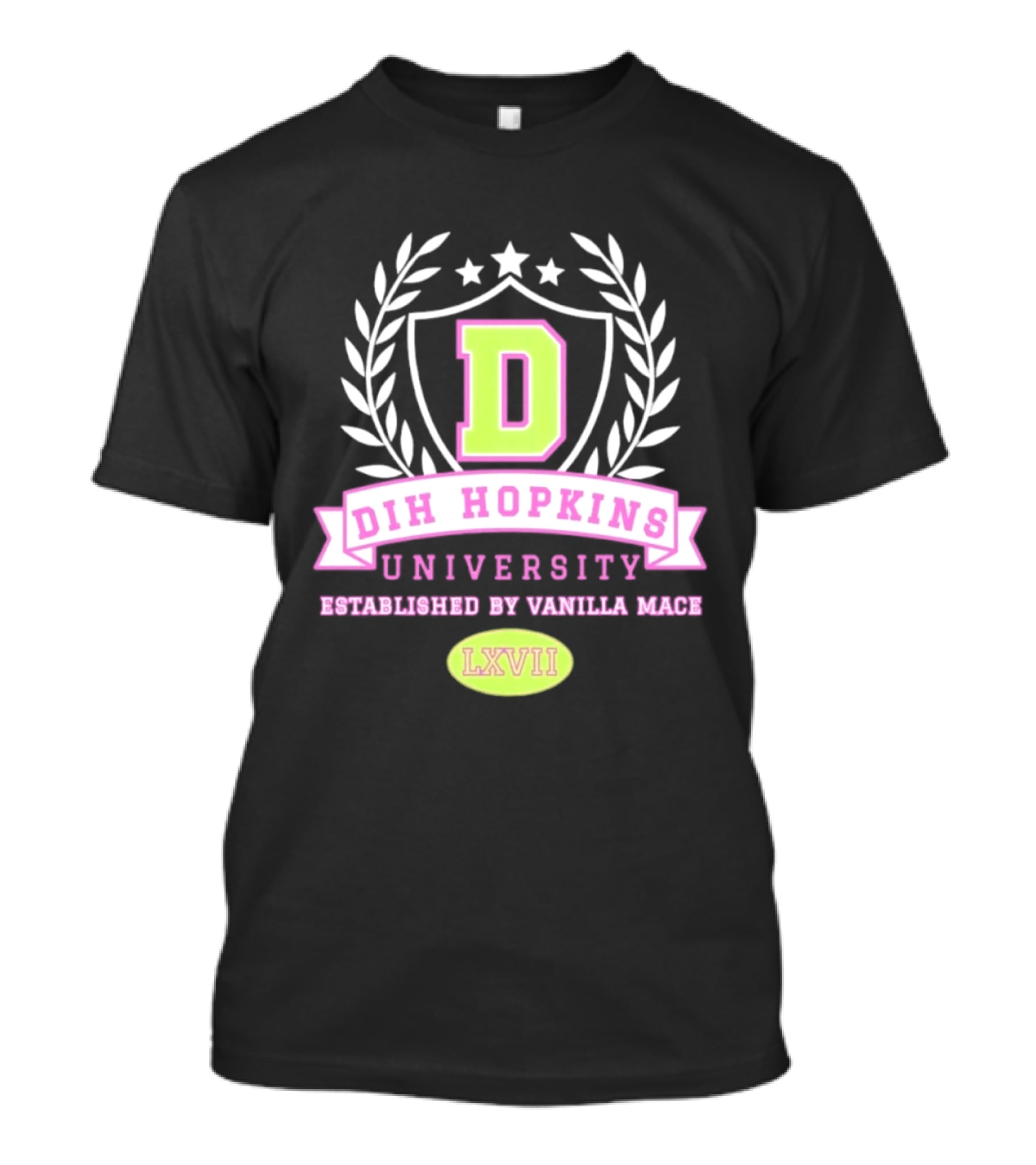 Dih Hopkins University Established By Vanilla Mace LXVII Crest T-Shirt