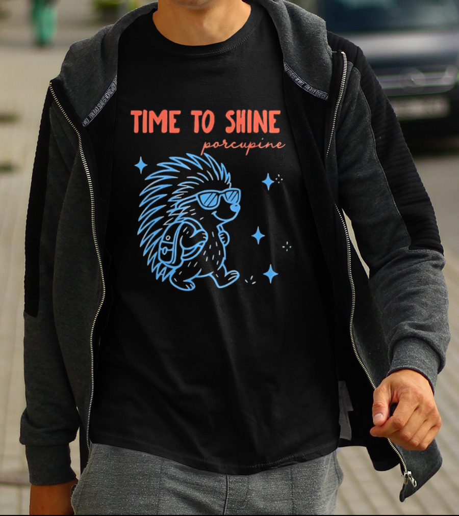 Time To Shine Porcupine Back To School Fun T-Shirt