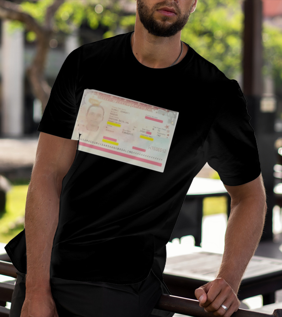 United States Of America Visa Darshan Basaling Magdum Mumbai Passport T-Shirt