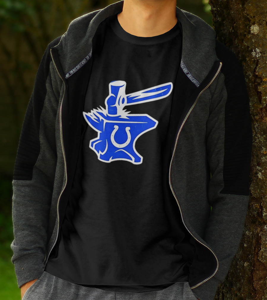 Indianapolis Colts Anvil Hammer Icon With Team Horseshoe T-Shirt