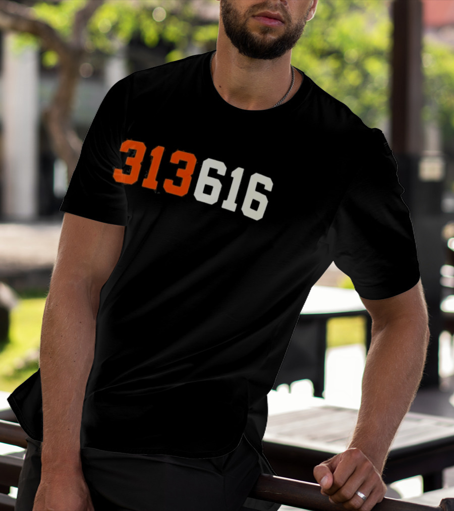 Isaac Teslaa 313 616 Retro Number T-Shirt