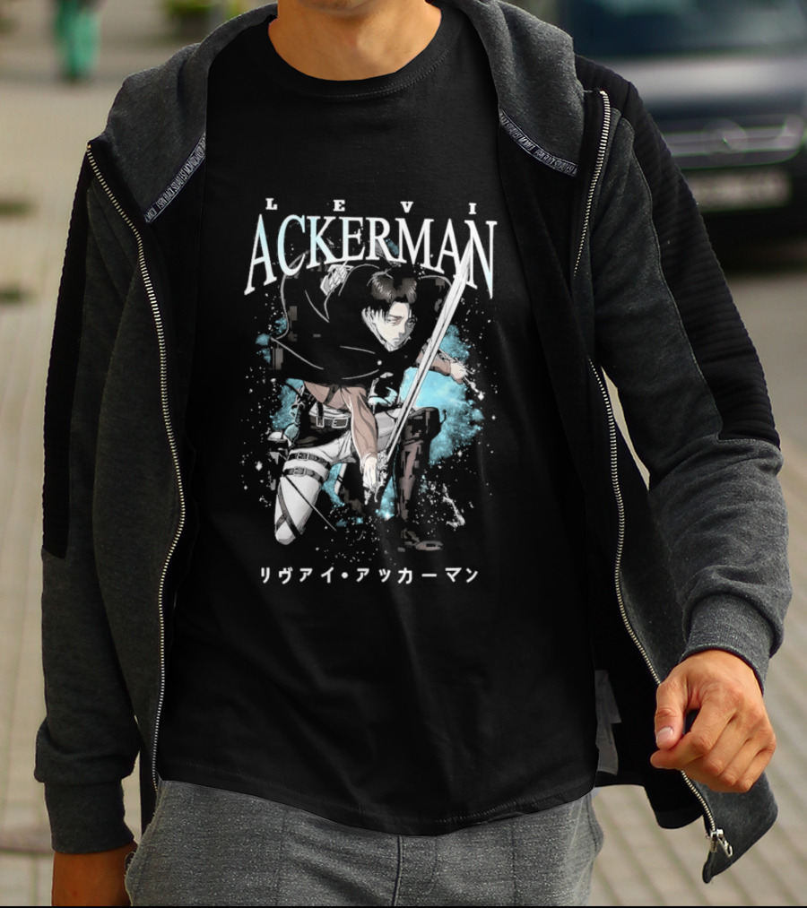 Levi Ackerman 90s Bootleg Oversized AOT Attack On Titan Anime T-Shirt