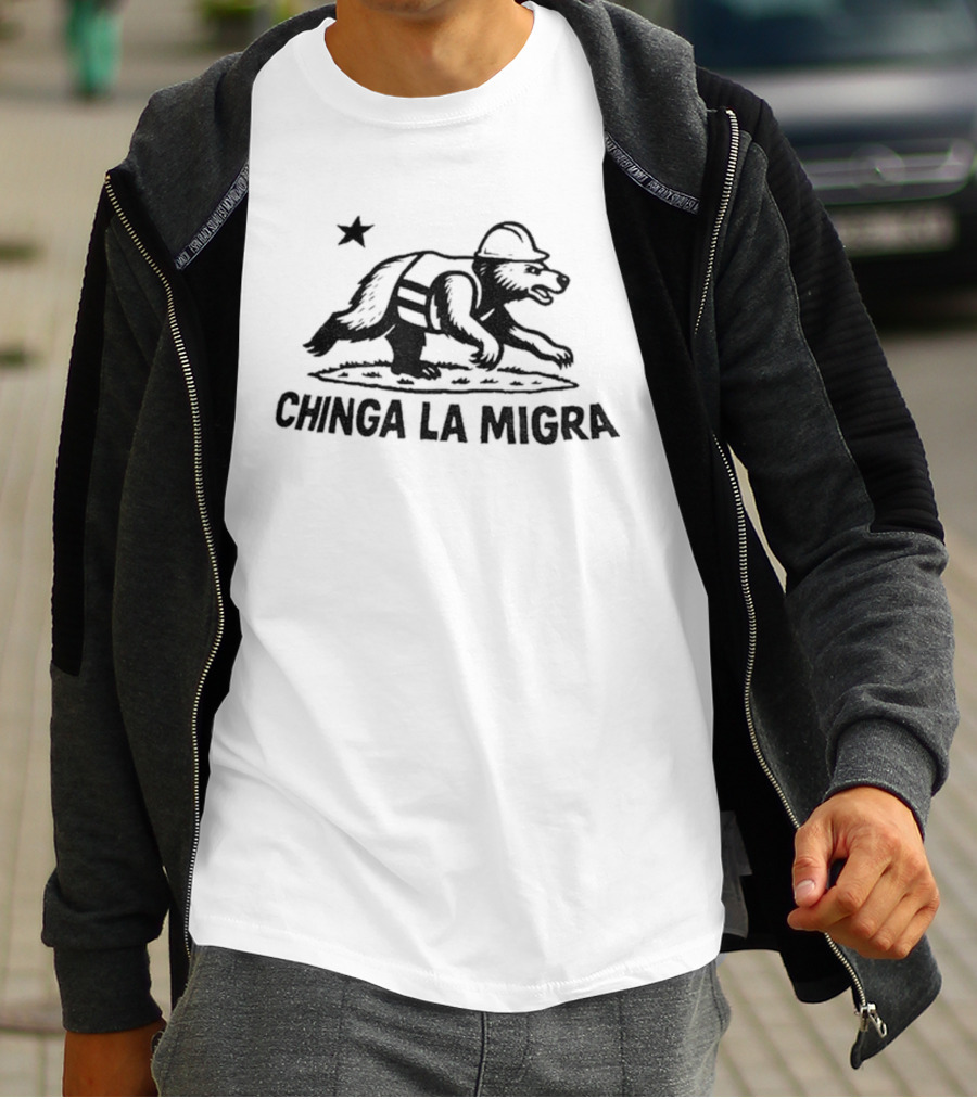 Bear Worker Chinga La Migra Star T-Shirt