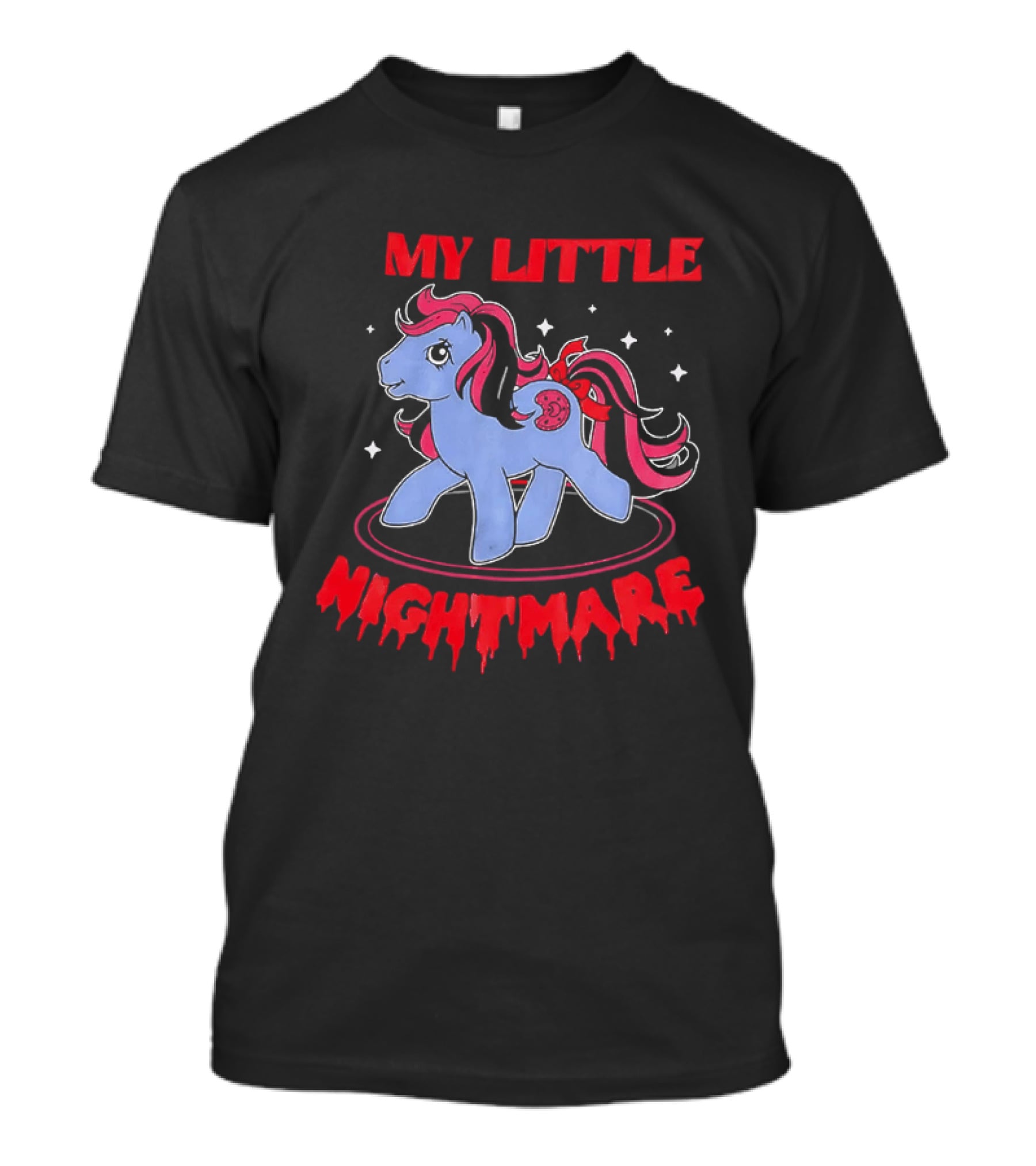 My Little Nightmare My Little Pony 80s Cartoon Dripping Red T-Shirt
