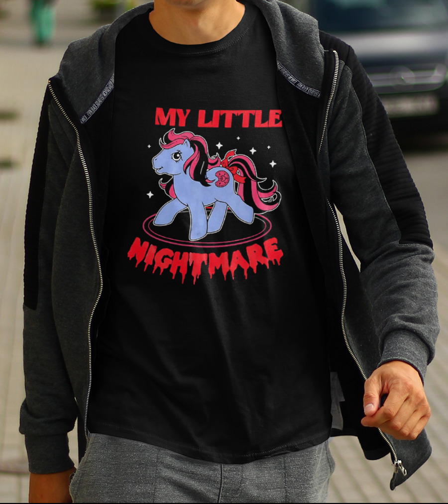 My Little Nightmare My Little Pony 80s Cartoon Dripping Red T-Shirt